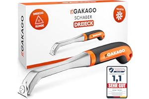Gakago Kraft-Schaber - Hochwertige Dreieck-Ziehklinge aus langlebigen Wolframcarbid - Ergonomisch & rutschfester Universalschaber für Holz, Metall, Beton oder Stein - Leicht & handlich beim Arbeiten