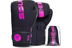 SSU Premium Boxing Gloves, Ringside Boxing Gloves, MMA Sparring Gloves, Mens, Women and Adult, Ladies Pro Training Mitts Sparring, Fighting Gloves, Muay Thai Gloves - 10, 12, 14 oz