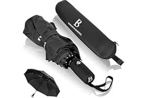 Parapluie Homme Luxe - Parapluie Pliant - Parapluie Anti Tempete jusqu'à 140 km/h Parapluie Resistant - Parapluie Isotoner - LOGAN & BARNES - Modèle Boston