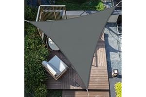 SUNNY GUARD Toldo Vela de Sombra Impermeable 3x3x3m Triangular a Prueba de Viento protección UV para Patio,Jardín, Exteriores, Terraza, Color Gris Antracita