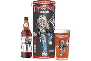 TOPLINE Premium Beer Gift Set for Mens Gifts - Original Britisg Lager Beer 500ml & Branded Beer Glass in The Tin Gift Box. Great Christmas Gifts for Men, Stocking Fillers, Birthday Gifts or Food Hamper