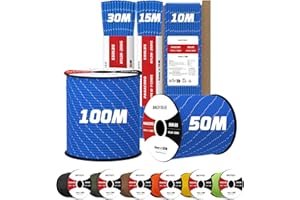 Brotree Riflettente 4mm Paracord 550 7 Fili Nylon Corda 15M Tipo III Corda da Paracadute - 250kg Carico di Rottura (Riflettente Dark Blue)