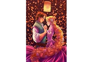HL Lospeces Kit per diamond art, per adulti e bambini, pittura con strass rotondi con strass, pittura Rapunzel e Dotz (30,5 x 40,6 cm)