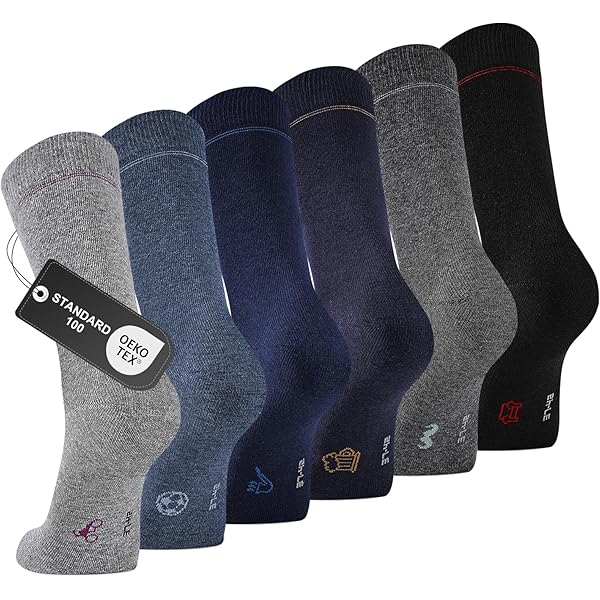 InaWarm Herren Sportsocken 6 Paar - Baumwollsocken Mit Fußgewölbe-Stütze Für Sport & Alltag