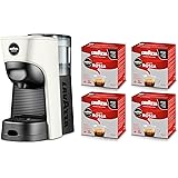 Lavazza, A Modo Mio Macchina per Caffè Tiny Eco Bianca con 64 Capsule Qualità Rossa Incluse, Macchina per Espresso in Plastic