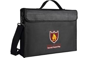 ENGPOW Bolsa de documentos Ignifuge A4 resistente al fuego y al agua, bolsa de seguridad para batería, cierre de cremallera, almacenamiento máximo (15x11x3 pulgadas)