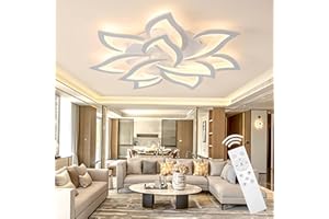 Tetipa Plafonnier LED Dimmable, 80-160W Luminaire Plafonnier Salon Télécommande APP, 3000k-6500k Lampe de plafond Lampe de Plafond per Chambre Salle à manger Luminaire Plafonnier