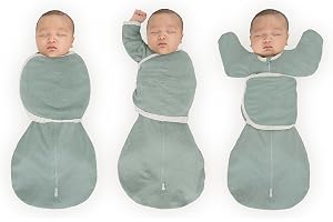 SwaddleDesigns - 6-vägs Omni-säck för nyfödda med omlottärmar och vantmanschetter, enkel övergång, bättre sömn för spädbarn o