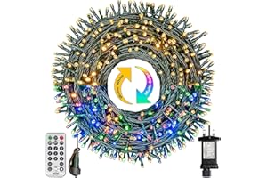 BOWFAR 30M 300 LED Christmas Tree Lights Outdoor Color Changing String Lights with Remote Timer, 11 Modes Fairy Lights Mains Powered for Outside Indoor Xmas Garden Party Decorations (Warm White+Multicolor)
