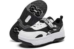 YINGCSM Schuhe mit Rollen für Jungen Mädchen, Kinder Rollschuhe, 2-in-1 Roller Schuhe Turnschuhe Skateboardschuhe