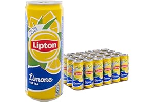 Lipton, Ice Tea, Tè Freddo al Gusto di Limone, Poche Calorie, con Stevia, Formato Sleek da 24x0,33L