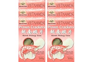 VMART Mekong Vietnamese Prawn Flavoured Crackers 200g (Pack of 6) | Uncooked Light and Crispy Authentic Prawn - Vietnamese Style