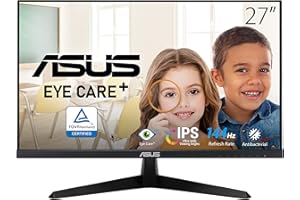 ‎ASUS ASUS VY279HGE Gaming Monitor - 27 Zoll Full HD - 144 Hz, 1ms MPRT, FreeSync Premium, GameFast Input - IPS Panel, Vesa 100x100, 16:9, 1920x1080, HDMI, Schwarz