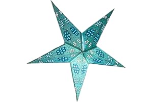 YEPSIO Paper Star Lantern Lampshade Light Shades Large 60cm Star Hanging Decorations for Christmas Wedding Home Decoration Birthday Party (Turquoise)