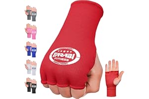 Farabi Sports Fasce da boxe, guanti a mezze dita con elasticità interna e senza imbottitura, per MMA, Muay Thai, sport da combattimento, kickboxing e arti marziali