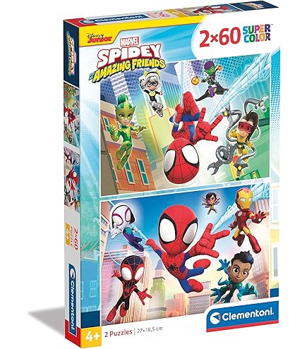 Marvel Spidey Puzzle 24 Teile 70x50cm - Doppelseitig Mit Malvorlage