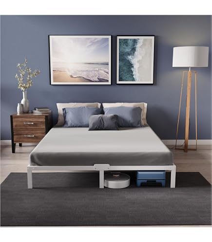 Cadre De Lit 140x190cm Avec Sommier Lattes Bois - Design Moderne Et Rangement Pratique