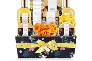 Spa Luxetique Cadeau Femme, Lot de 12 Cadeaux de Bain avec huile essentielle de Tahiti, Cadeau de Noël pour Maman, Cadeau pour Maman, Cadeau d'anniversaire pour Elle, Cadeau Fête des Mères