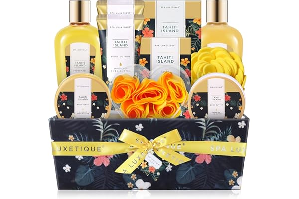 Spa Luxetique Cadeau Anniversaire Femme,12 Coffret Cadeau Femme avec huile essentielle de Tahiti, Coffret Beauté Soin Bain Femmes, Cadeau Fête des Mère, Cadeaux Saint Valentin Noël pour Maman,Elle