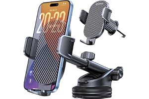 vanva Uchwyt Samochodowy Na Telefon 3 W 1, Na Deskę, Szybę I Kratkę | Przyssawka, ramię teleskopowe 12-16 cm, obrót o 360 stopni i silikonowe podkładki do telefonów 4,7-6,8 cala