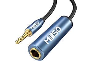 MillSO Klinke Adapter 3,5mm Klinkenstecker auf 6,35mm Klinken Buchse TRS 1/4 zu 1/8 Stereo Audio Aux Adapter Kabel mit 24K Vergoldete Kontakte für Kopfhörer, Lautsprecher und Klavier - 30cm