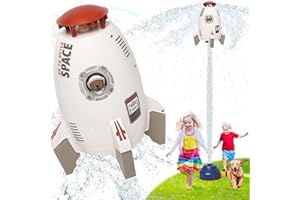 WGDE TOY Toys Gifts for 3 4 5 6 7 8 9 10 11 12 Year Old Boys Girls, Rocket Launch Sprinkler Toy, Hydro Launch Water Rocket Toys for Kids, Backyard Sprinkler 360-degree Rotation Rocket Sprinkler