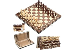 LCXCXY Jeu D'echecs Magnétique en Bois, Jeu echec 3 en 1, Pliable Portable Ensemble D'échiquier (29 cm x 29 cm), Jeu d'echec pour Enfants,Jeux d'échec Un Excellent Compagnon de Voyage.