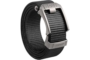 JUKMO Ratchet Belt for Men, Nylon Web Tactical Belt with Automatic Slide Buckle, Adjustable Trim to Fit