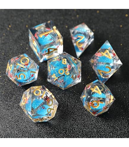 OriCraft Dés Magiques Sombres pour Donjons et Dragons - Noix Polyethniques pour Jeux de Rôle - Monde Sous-Marin Noir D20 avec Coins Aigus - 7 Ensembles de Dés d'Halloween OriCraft Dés Magiques Sombres pour Donjons et Dragons - Noix Polyethniques pour Jeux de Rôle - Monde Sous-Marin Noir D20 avec Coins Aigus - 7 Ensembles de Dés d'Halloween