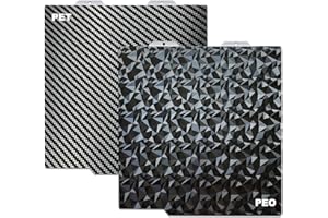 JUUPINE PEO PET Plaque de construction pour Bambu Lab A1 Mini imprimante 3D, PEO Diamant + PET en fibre de carbone, tôle d'acier à ressort flexible, plaque PEO-PET texturée double face, 184 x 184 mm