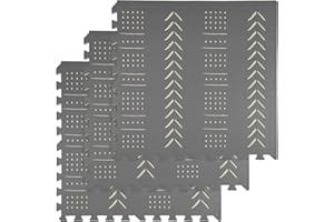 Humbi Puzzlematte EVA Schaumstoff für Babys und Kinder Krabbelmatte Spielmatte Fitnessmatte Schutzmatte Poolmatte Bodenschutz 62x62x1cm 3 Teile grau mit Muster