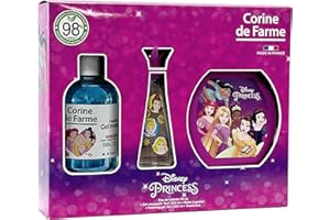 Corine de Farme - Prinzessinnen-Set mit Eau de Toilette 50 ml, Schaumbad 300 ml und Brotdose – Geschenk für Mädchen – Duft für Kinder Duft Erdbeere – Fruchtiges Gel 3-in-1
