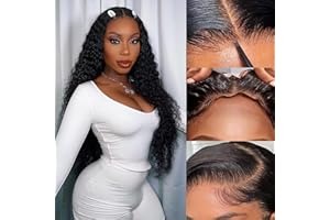 VIPBEAUTY 26 Inch 12A Bye Bye Knots Glueless Wig Deep Wave 7x5 HD Lace Closure Wear and Go Glueless Wig Human Hair Curly Lace Front Wigs Human Hair Pre Plucked Bleached Knots Pre Cur Lace 180% Density