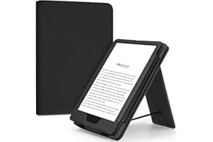 XIFLLIFE Slim Case for 7"/6.8" Kindle Paperwhite with Hand Strap(12th/11th Generation 2024/2021) and Kindle Colorsoft Signature Edition,Stand Cover and Card Slot,Premium PU Sleeve with Auto Wake/Sleep,Black