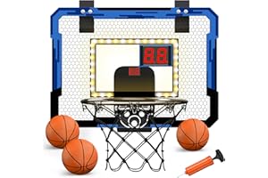 QDRAGON Mini Canasta Baloncesto Interior, Tableros de Baloncesto Basketball Hoop con 3 Pelotas para niños, niñas, Infantil y Adultos