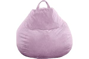 bananair - Bean Bag Chair for Adults & Kids - Soft & Elegant Corduroy Fabric - Comfortable Foam Filling - Removable & Washable Cover - Practical Bean Bags, Easy to Transport (105x85 cm, Pink)