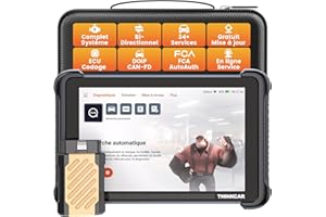 THINKCAR Outil D'analyse Bidirectionnel sans Fil, Outil de Diagnostic Automobile Tous Systèmes THINKSCAN 689BT, Scanner OBD2 Bidirectionnel avec Codage ECU, 34 Services, FCA AutoAuth, CANFD et DoIP