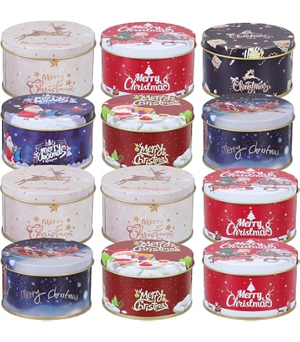 DIYDEC Weihnachts-Folienbehälter Set – 36 Stück Mit Deckel, 9 Designs, Ideal Für Kekse, Geschenke & Party