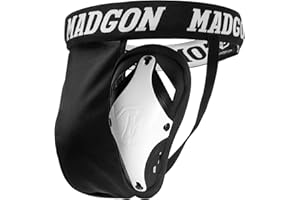 MADGON Protector Genital Ajuste Ideal – Coquilla Hombre con Alta Libertad de Movimiento para Artes Marciales - Coquilla Aislante con Cinta Elástica – Incluye Funda