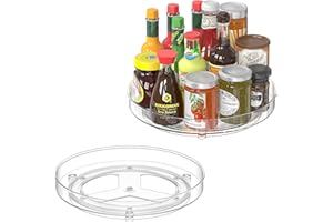 Radikor 2 Stück Drehteller Kühlschrank Organizer, 360° Lazy Susan Drehbares Gewürzregal, 24cm Drehteller Küche, Drehplatte Kühlschrank für Gewürzen, Flaschen, Kosmetika