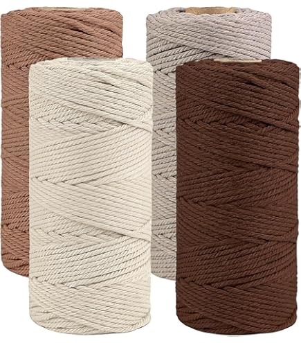 Makramee-garen 3mm Premium – 100m katoenen koord 100% katoen voor macramé, wandversieringen, plantenhangers, doe-het-zelf knutselen & handwerk – Hoogwaardig macramé-garen katoengaren Mocha Mousse