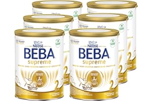 ‎BEBA BEBA SUPREME 2 - Folgemilch nach dem 6. Monat, Mit 6 HMO Komplex, Patentiertes Produkt, Nur Laktose, Ohne Palmöl, Ohne Fischöl, Babynahrung, Baby-Milchpulver, 6er Pack (6 x 800g)