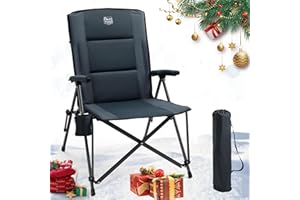 TIMBER RIDGE Sedia da Campeggio Pieghevole con Schienale Alto, XXL, Pieghevole, Seduta Larga, 55 cm, Imbottita, Portata 150 kg, con Tasca Laterale, Borsa da Campeggio, Giardino, Balcone