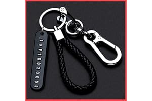 wolpin Anti-Lost Car Keychains with Phone Number Tag Metal Keychain Double Pendant Keyring for Car, Bike, Office Home