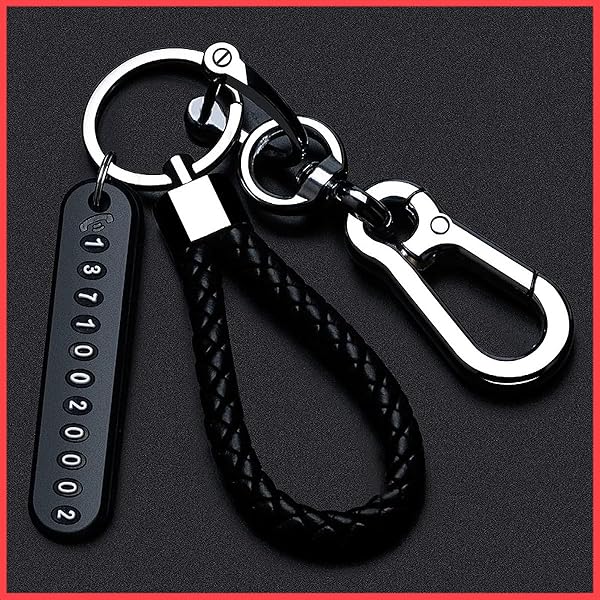 SHOPLUV See Ever Universal Black Leather Key Chain With Number