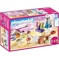 Playmobil Dollhouse 70208 Schlafzimmer und Nähstudio, mit Lichteffekten, ab 4 Jahren