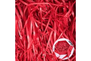 Hengrongshen Paglietta per Cesti, 300g Shred Carta Velina Regalo di Alta Qualità, Decorazione Rafia Decorazione Confezione Regalo per Natale, Matrimonio, Anniversario, Festa di San Valentino (Rosso)