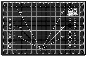 XNM Creations Premium Self Healing Cutting Mat - 12 Inches by 18 inches - A3, 3 Layer Quality PVC Construction - Dual Sided, Imperial and Metric Grid Lines - Perfect for Cutting, Sewing, and Crafts