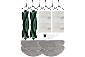Yivy Accesorios compatibles con iRobot Roomba Combo Essential Y0112/Y011240/Y0110/Y01040/Y014020, juego de 18 piezas: 2 cepillos principales, 6 cepillos laterales, 4 filtros, 4 toallitas, 1 cepillo de