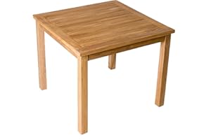 Divero quadratischer Gartentisch Como aus Teakholz, behandelt - für den Innen- und Außenbereich - Farbe: Braun